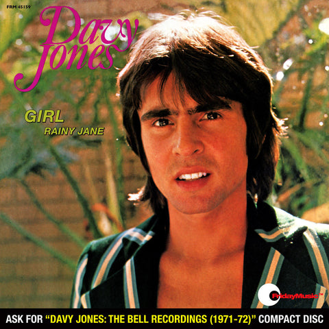 DAVY JONES | GIRL B/W RAINY JANE (45 RPM RED AUDIOPHILE VINYL/LIMITED EDITION)